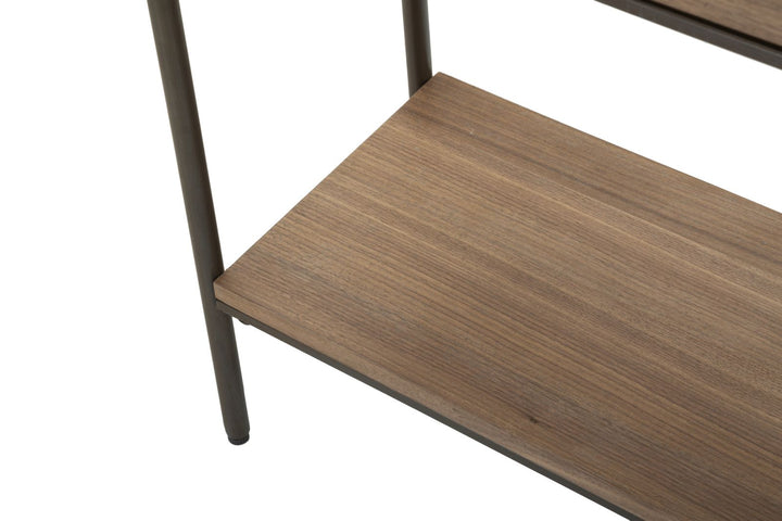 Konsolbord i træ og jern – 120x31x72 cm