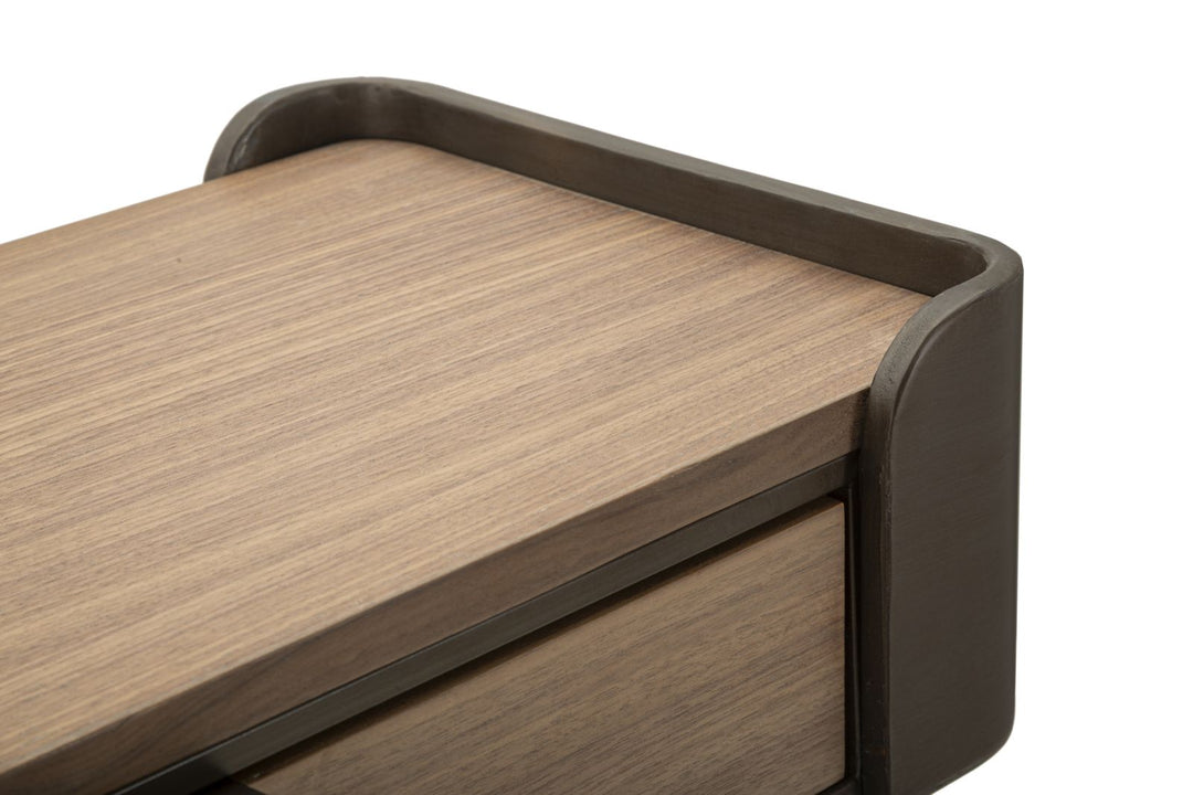 Konsolbord i træ og jern – 120x31x72 cm