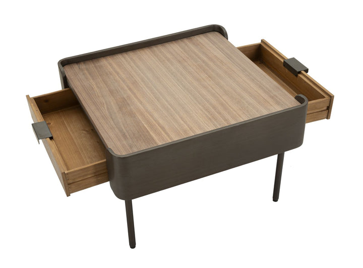 Bord i træ og jern – 60x60x41 cm