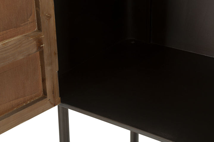 Kommode i træ og jern – 100x42x110 cm