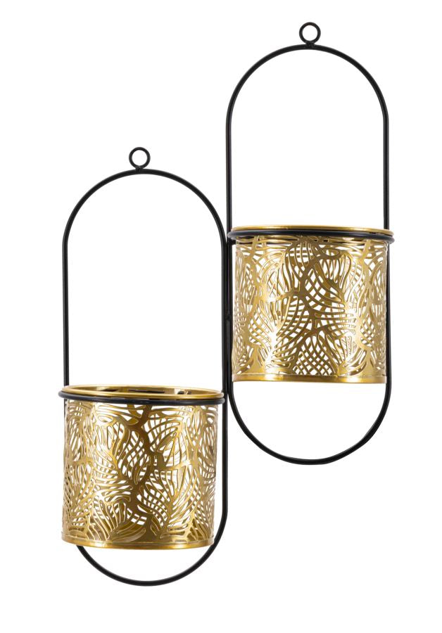 Glam vaser i guldfarve, metal – 27x14x48 cm