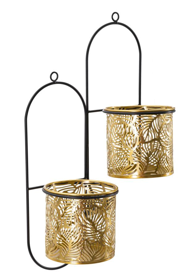 Glam vaser i guldfarve, metal – 27x14x48 cm