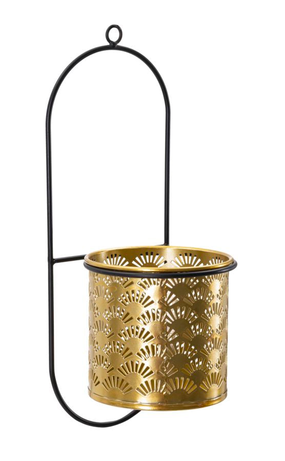 Glam vase i guldfarve, metal – 14x14x37 cm