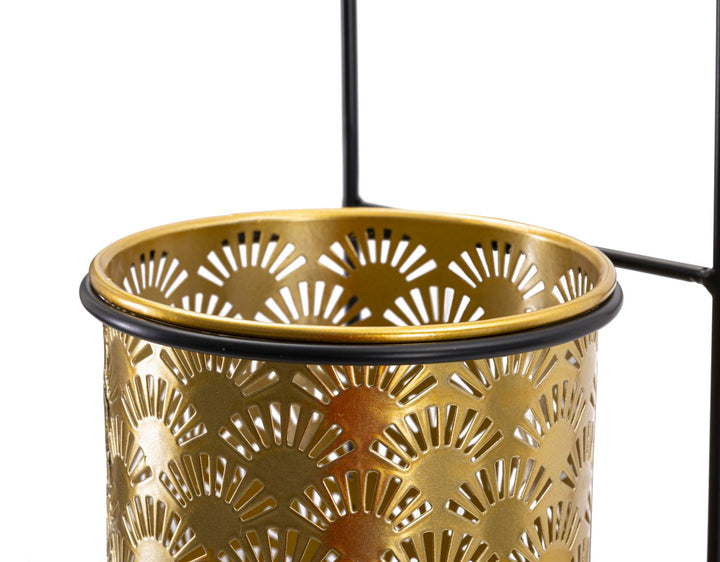 Glam vase i guldfarve, metal – 14x14x37 cm