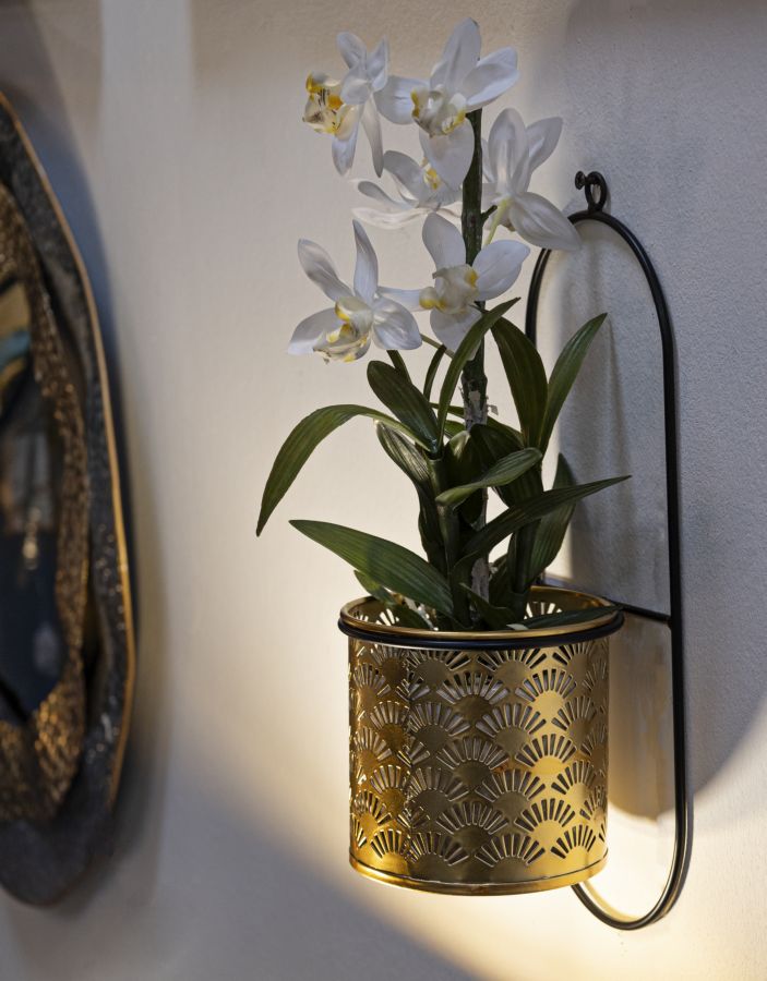 Glam vase i guldfarve, metal – 14x14x37 cm