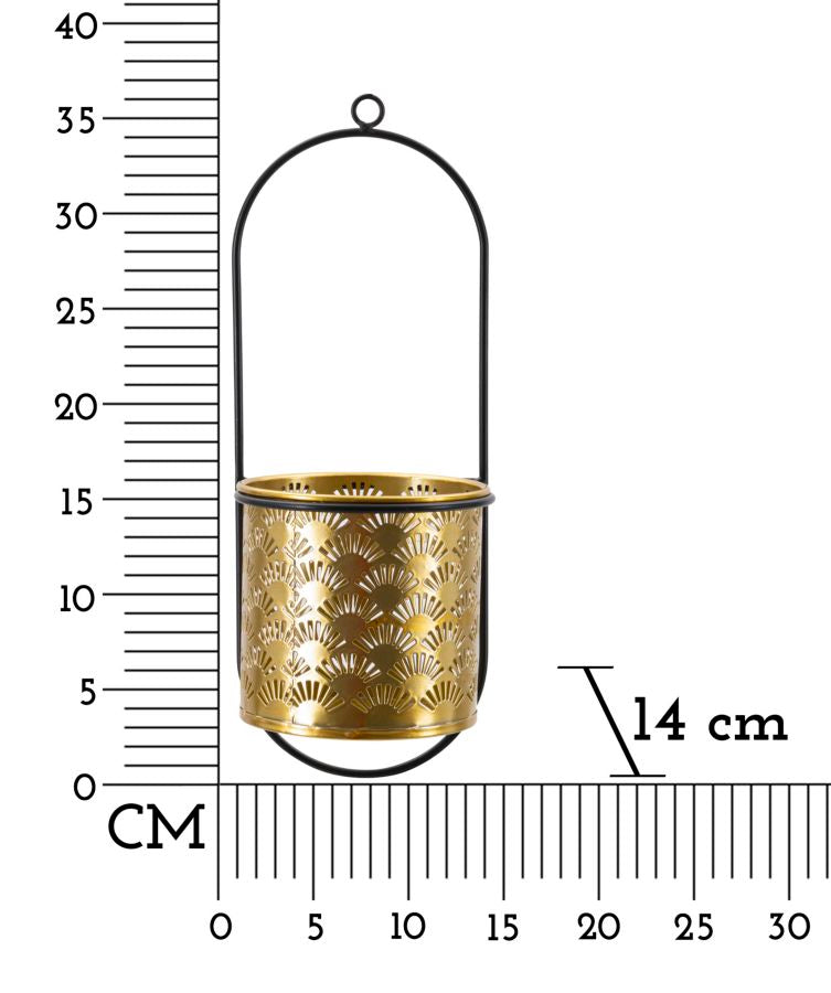 Glam vase i guldfarve, metal – 14x14x37 cm