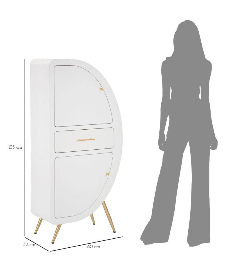 Skab i mdf og jern – 60x32x133 cm