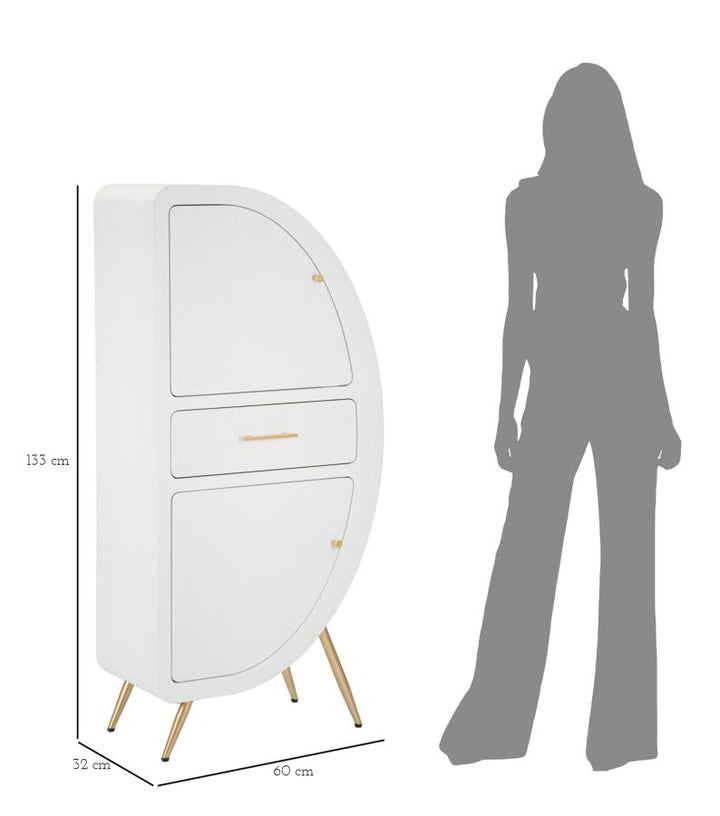 Skab i mdf og jern – 60x32x133 cm