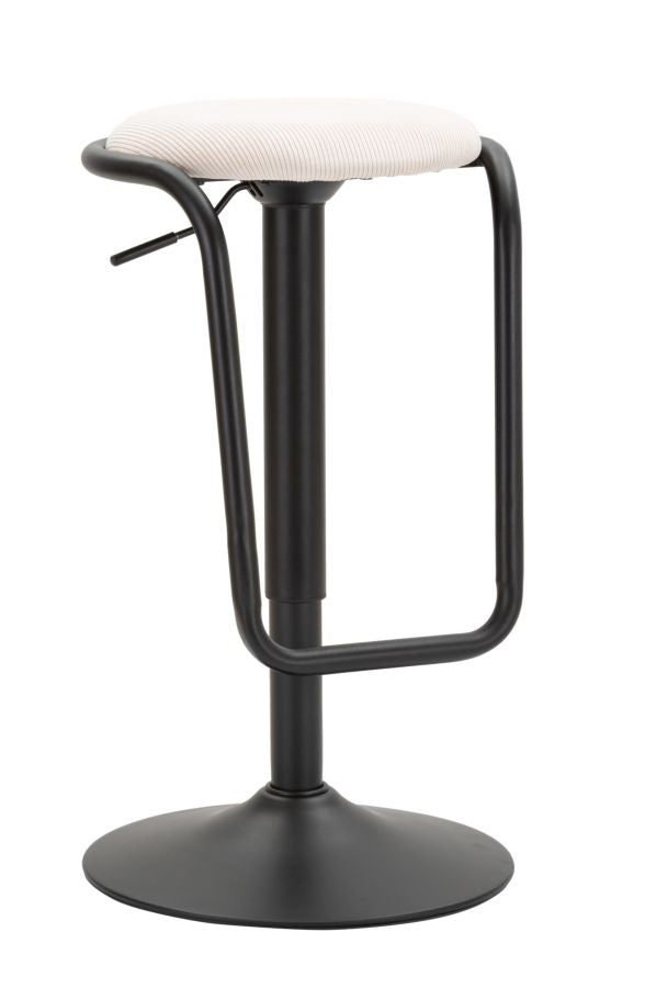 Barstol i sort, jern, træ og polyester – 41x61 cm
