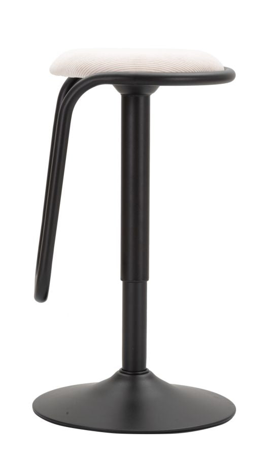 Barstol i sort, jern, træ og polyester – 41x61 cm