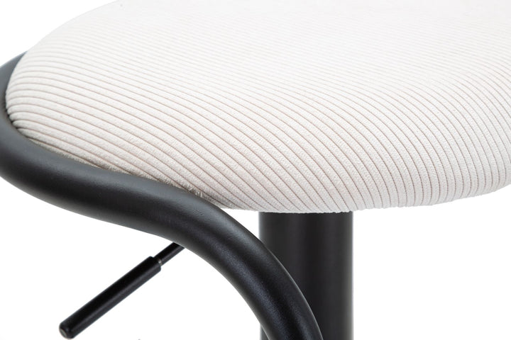 Barstol i sort, jern, træ og polyester – 41x61 cm