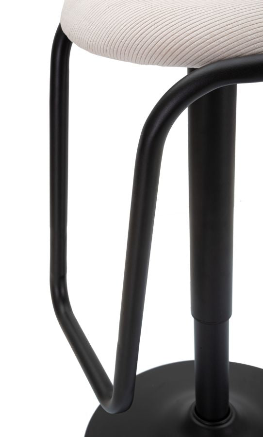 Barstol i sort, jern, træ og polyester – 41x61 cm