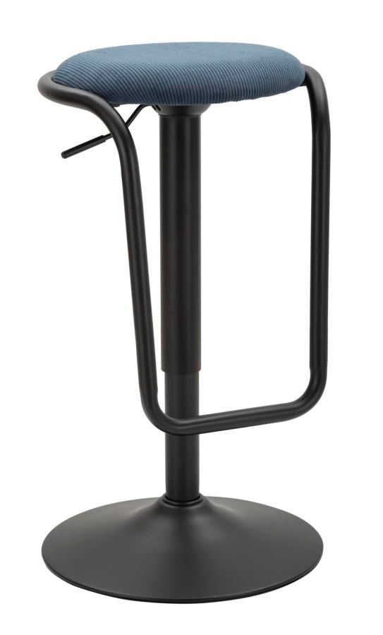 Barstol i sort, jern, træ og polyester – 41x61 cm