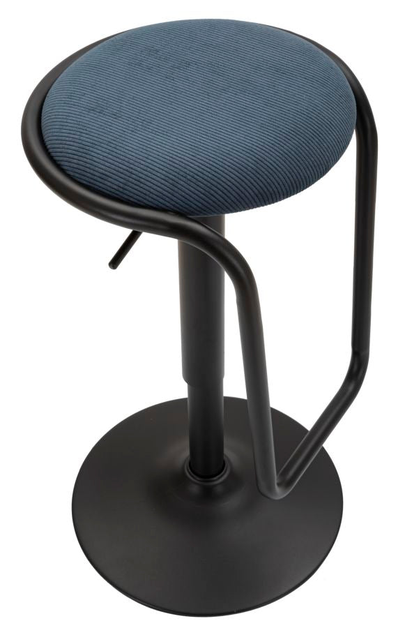 Barstol i sort, jern, træ og polyester – 41x61 cm