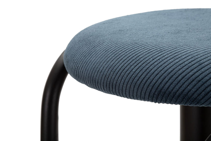 Barstol i sort, jern, træ og polyester – 41x61 cm
