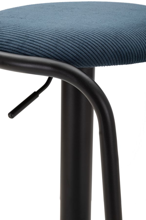Barstol i sort, jern, træ og polyester – 41x61 cm