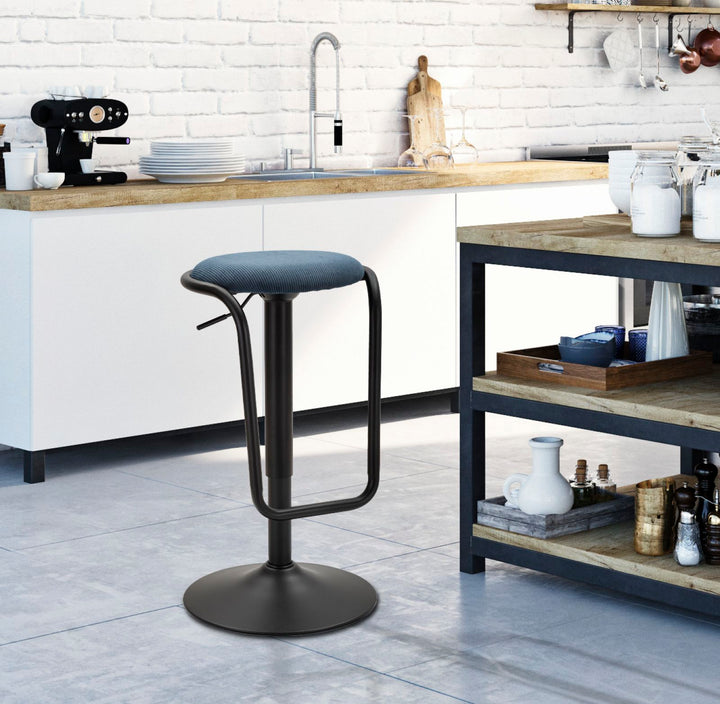 Barstol i sort, jern, træ og polyester – 41x61 cm