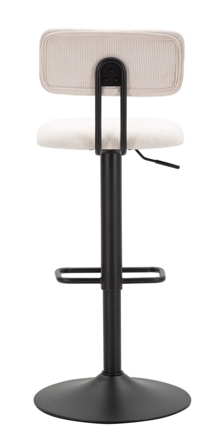 Barstol i hvid, jern, træ og polyester  – 41x47x5 106x5 cm