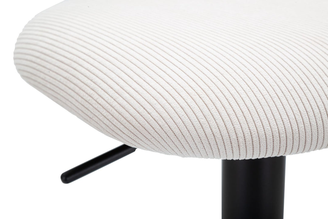 Barstol i hvid, jern, træ og polyester  – 41x47x5 106x5 cm