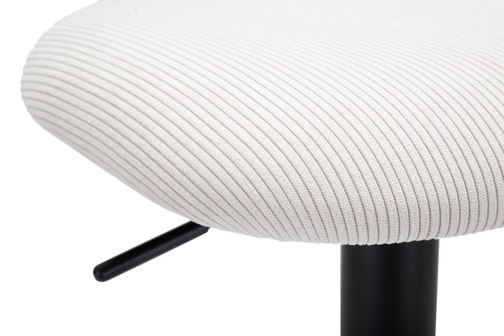 Barstol i hvid, jern, træ og polyester  – 41x47x5 106x5 cm