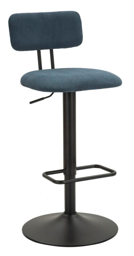 Barstol i sort, jern, træ og polyester – 41x47x5 106x5 cm