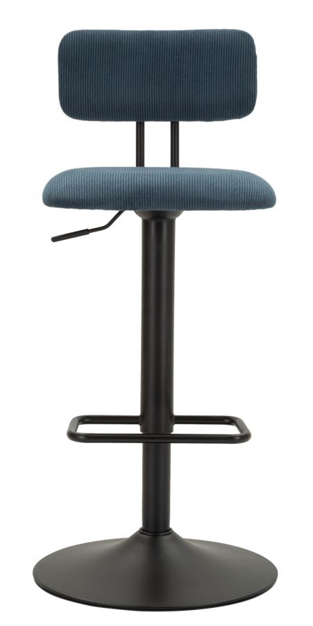 Barstol i sort, jern, træ og polyester – 41x47x5 106x5 cm