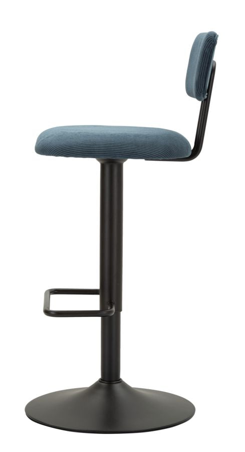 Barstol i sort, jern, træ og polyester – 41x47x5 106x5 cm