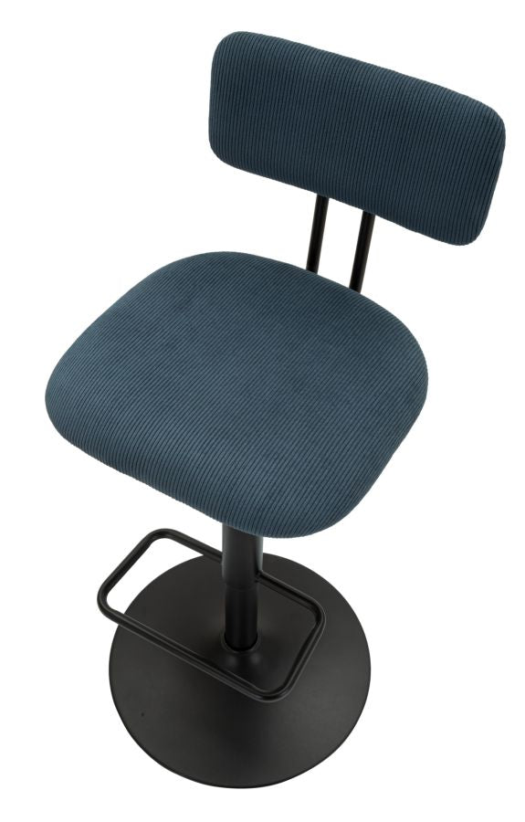 Barstol i sort, jern, træ og polyester – 41x47x5 106x5 cm