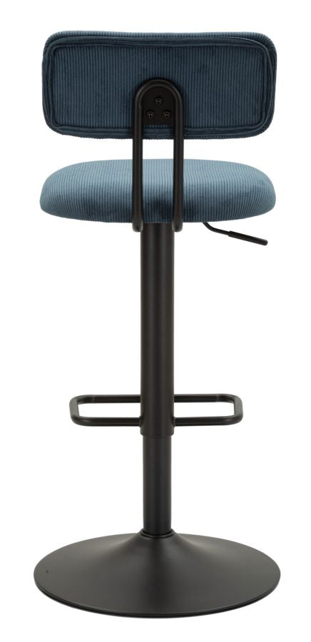 Barstol i sort, jern, træ og polyester – 41x47x5 106x5 cm