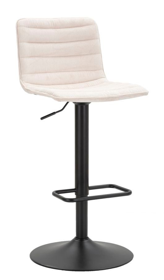 Barstol i hvid, jern, træ og polyester  – 43x49x5 85x5 82x5 cm