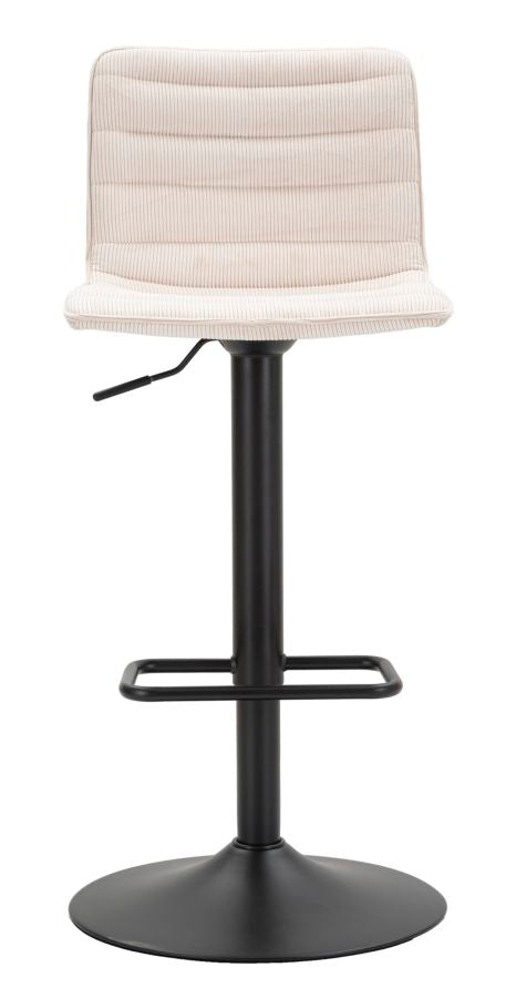Barstol i hvid, jern, træ og polyester  – 43x49x5 85x5 82x5 cm