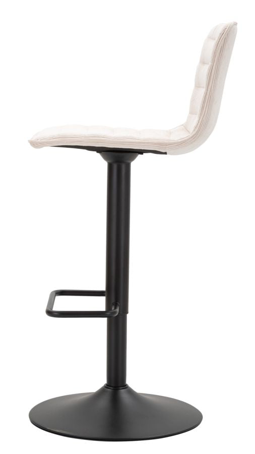 Barstol i hvid, jern, træ og polyester  – 43x49x5 85x5 82x5 cm