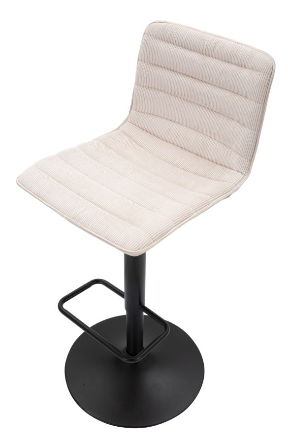 Barstol i hvid, jern, træ og polyester  – 43x49x5 85x5 82x5 cm