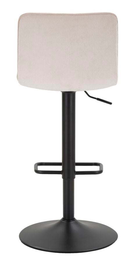 Barstol i hvid, jern, træ og polyester  – 43x49x5 85x5 82x5 cm
