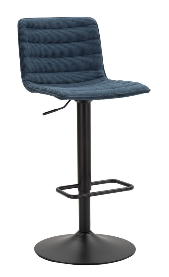 Barstol i sort, jern, træ og polyester – 43x49x5 85x5 82x5 cm