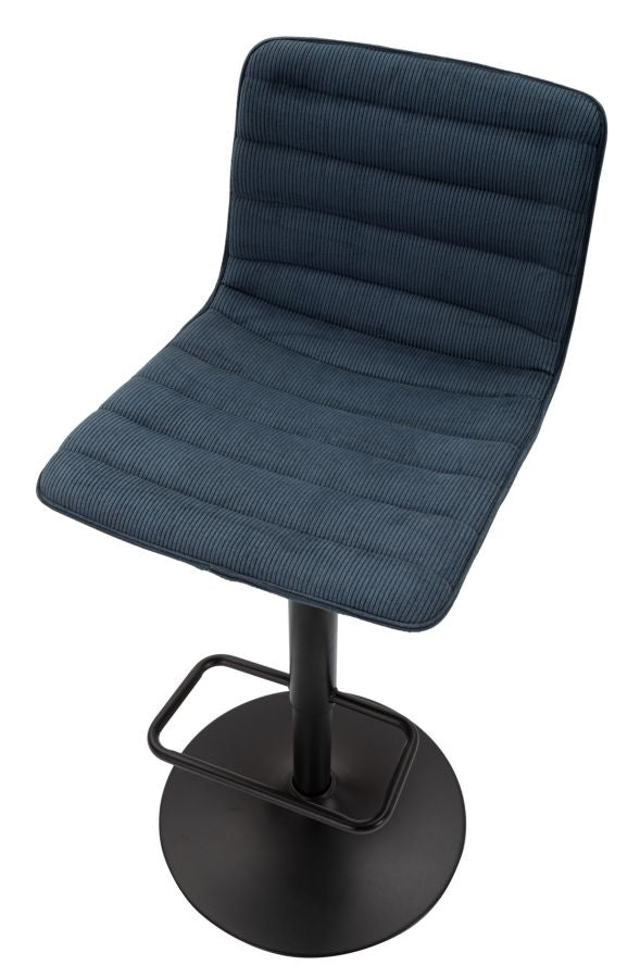 Barstol i sort, jern, træ og polyester – 43x49x5 85x5 82x5 cm