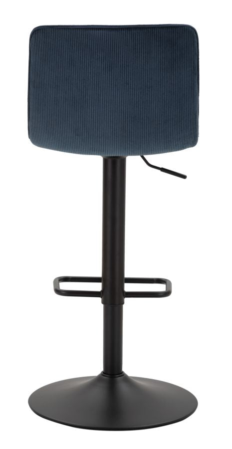 Barstol i sort, jern, træ og polyester – 43x49x5 85x5 82x5 cm