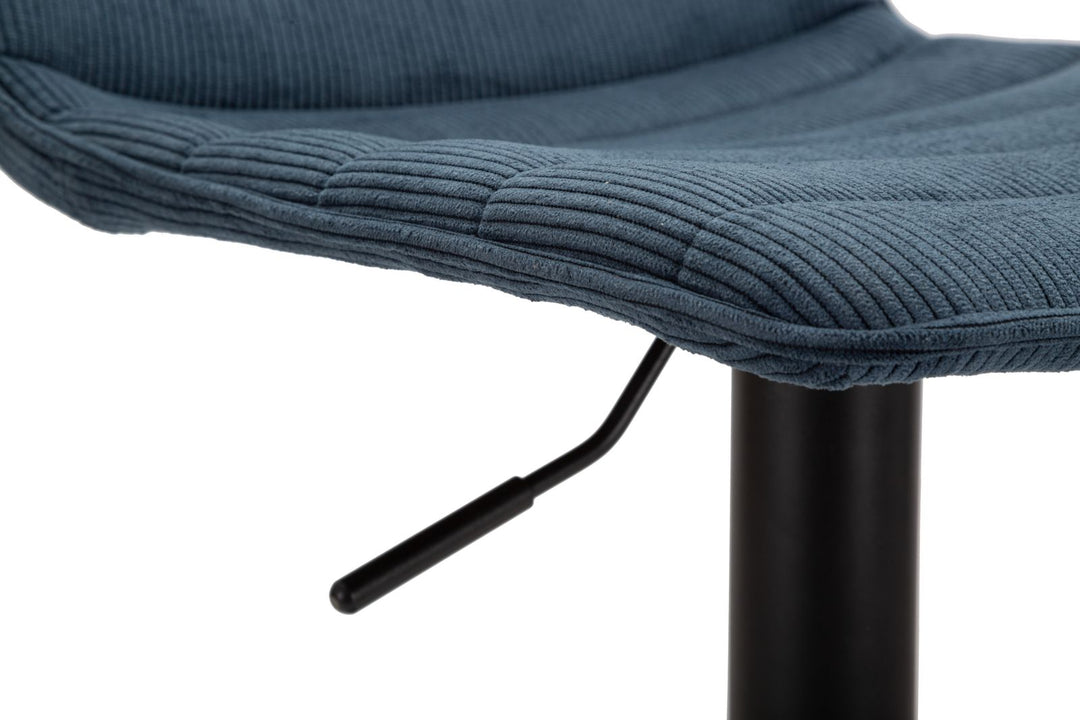 Barstol i sort, jern, træ og polyester – 43x49x5 85x5 82x5 cm