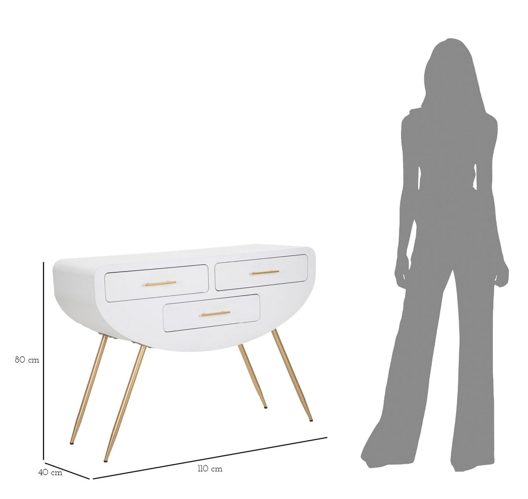 Konsolbord i mdf og jern – 110x40x80 cm
