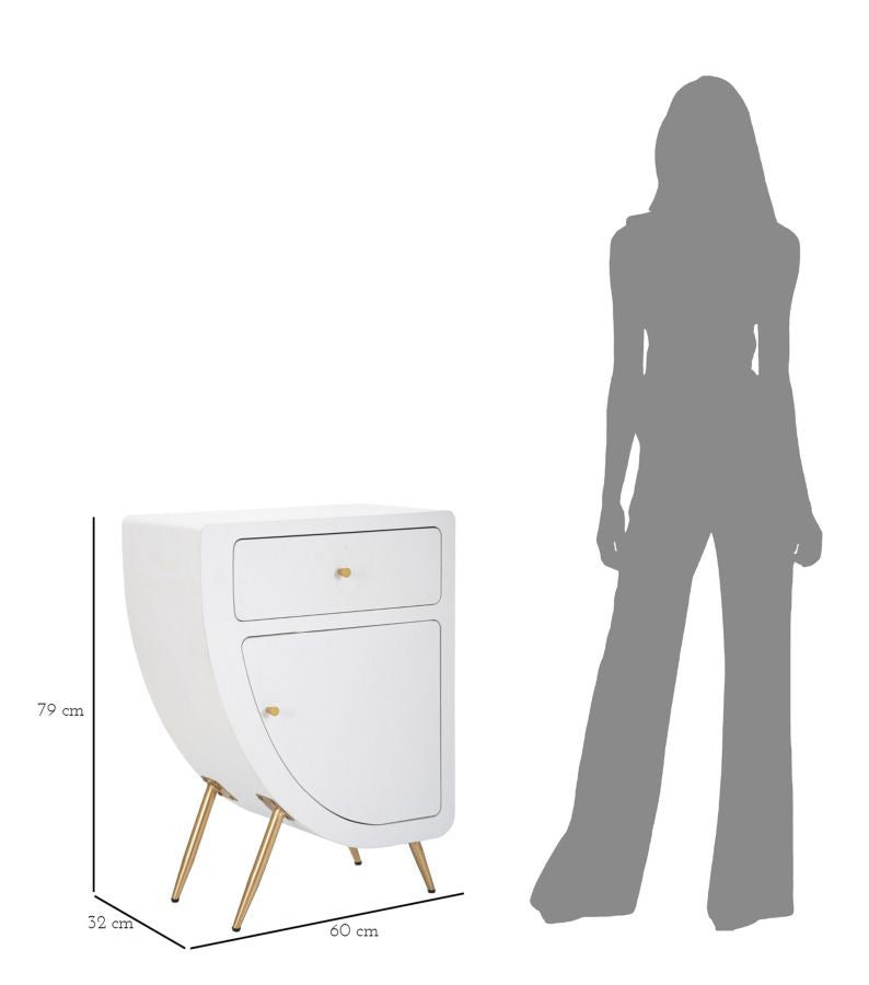 Sengebord i mdf og jern – 60x32x79 cm
