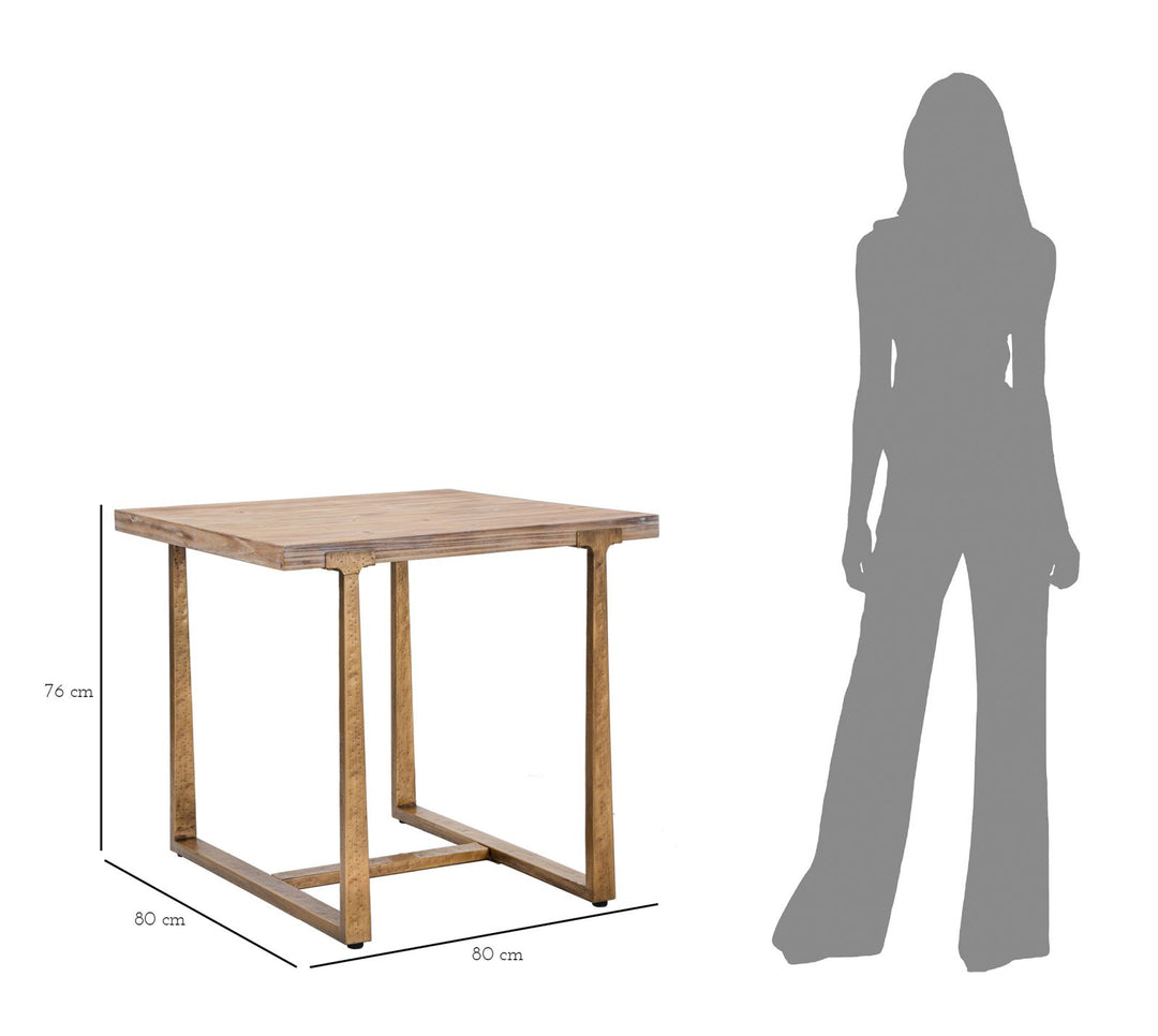 Bord i mdf og jern – 80x80x76 cm