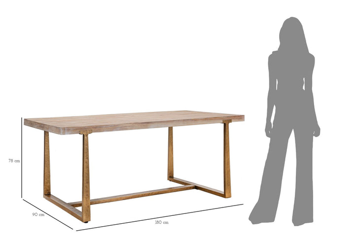 Bord i mdf og jern – 180x90x78 cm