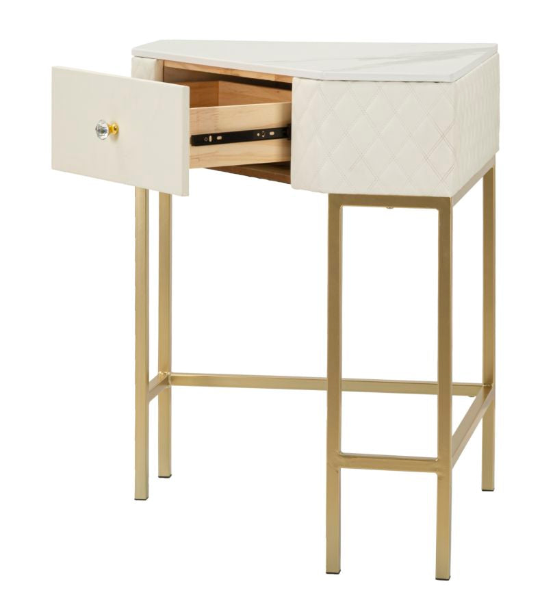 Glam konsolbord i træ, mdf, metal – 84x5x60 cm