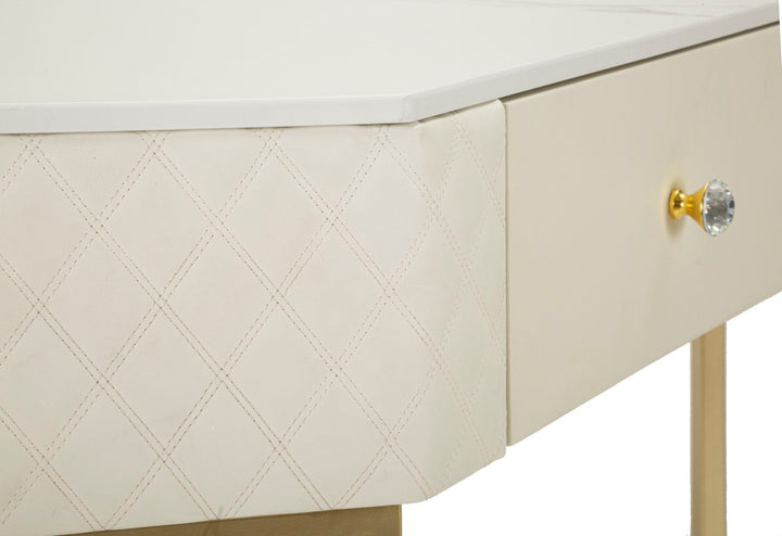 Glam konsolbord i træ, mdf, metal – 84x5x60 cm