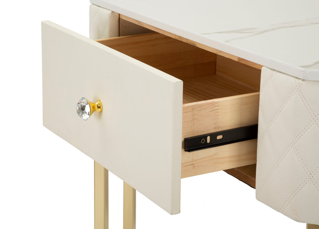 Glam konsolbord i træ, mdf, metal – 84x5x60 cm