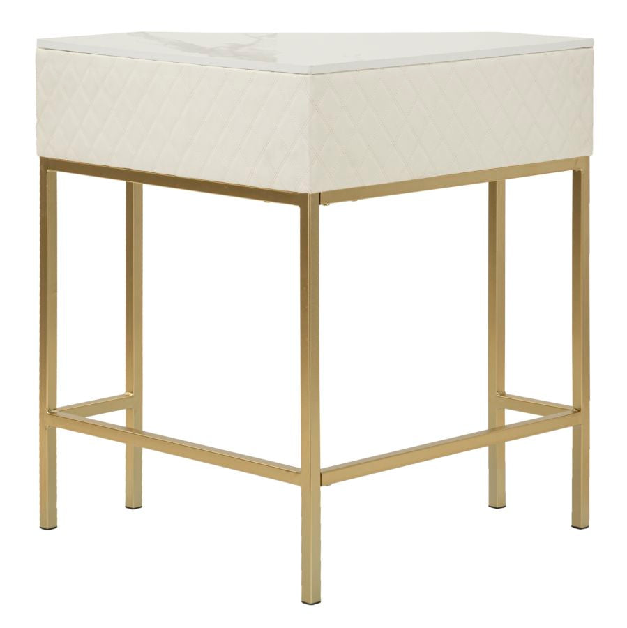 Glam konsolbord i træ, mdf, metal – 84x5x60 cm