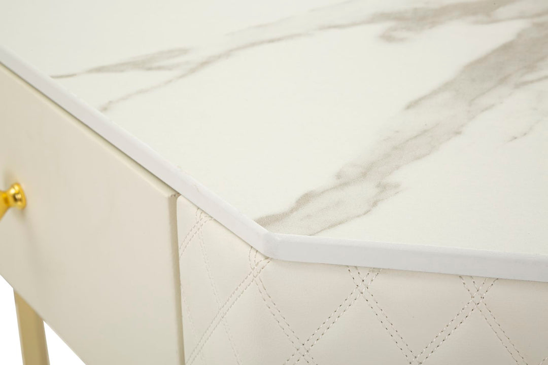 Glam konsolbord i træ, mdf, metal – 84x5x60 cm