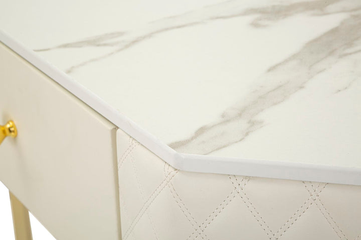 Glam konsolbord i træ, mdf, metal – 84x5x60 cm