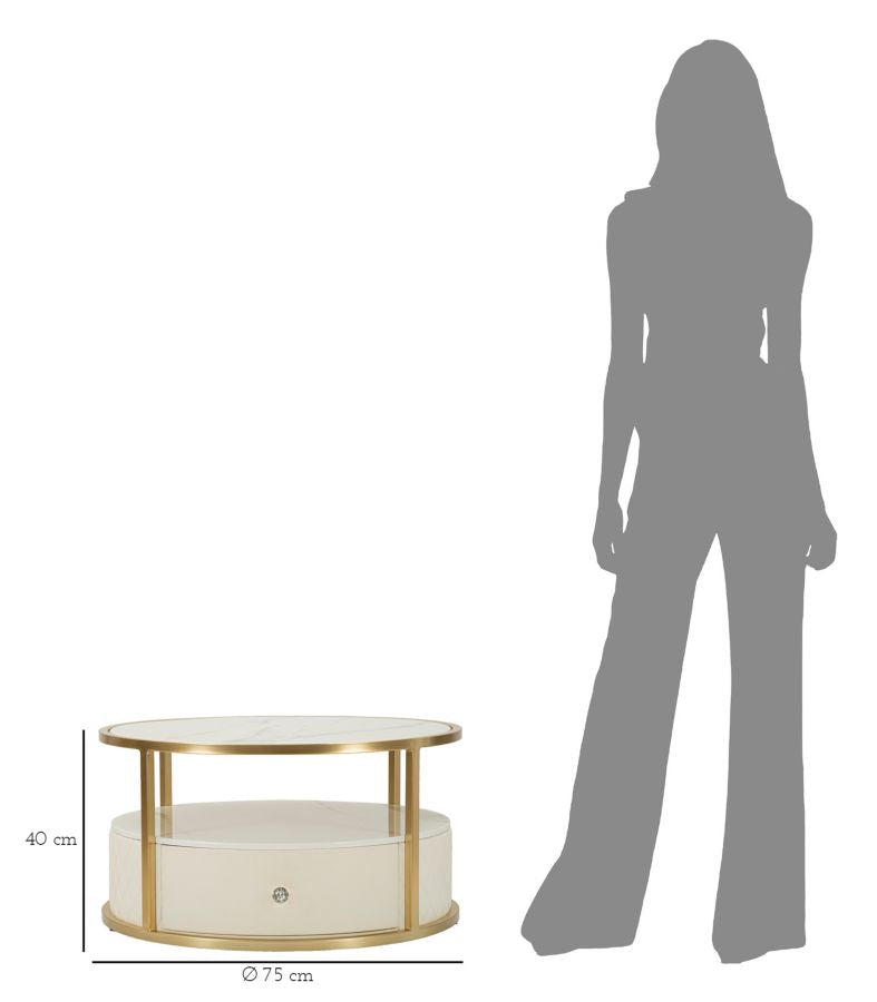 Glam bord i træ, mdf, metal – 75x40 cm