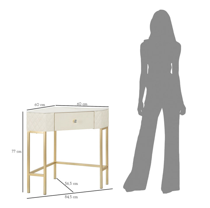Glam konsolbord i træ, mdf, metal – 84x5x60 cm